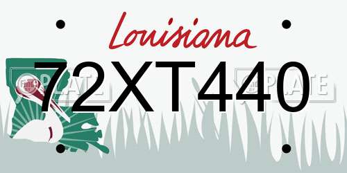 72XT440 Louisiana License Plate