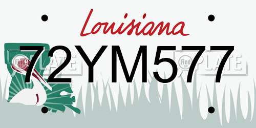 72YM577 Louisiana License Plate