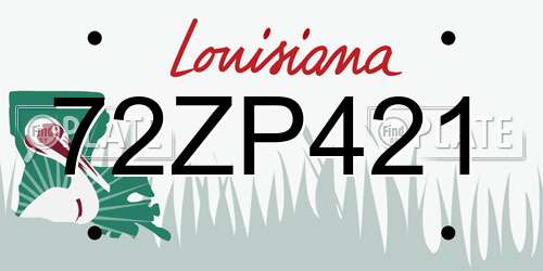 72ZP421 Louisiana License Plate