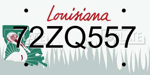 72ZQ557 Louisiana License Plate