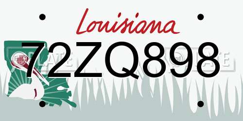 72ZQ898 Louisiana License Plate