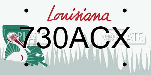 730ACX Louisiana License Plate