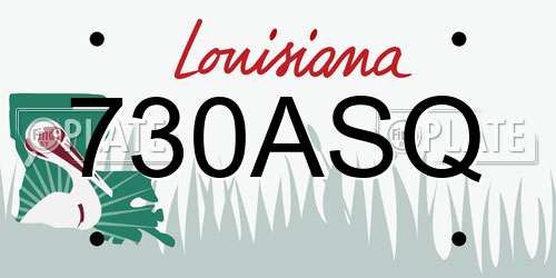 730ASQ Louisiana License Plate