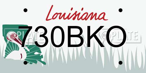 730BKO Louisiana License Plate