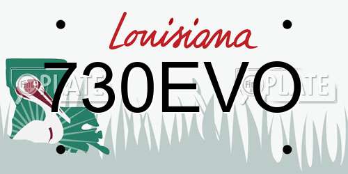 730EVO Louisiana License Plate