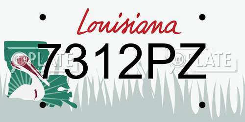 7312PZ Louisiana License Plate