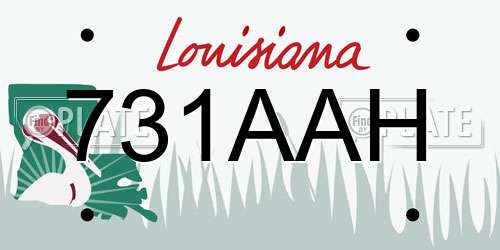 731AAH Louisiana License Plate