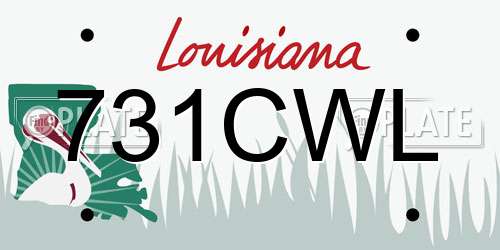 731CWL Louisiana License Plate