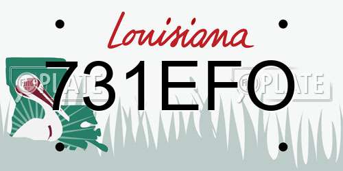 731EFO Louisiana License Plate