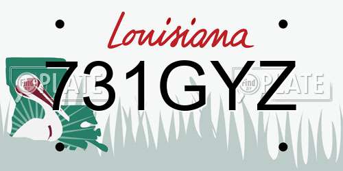 731GYZ Louisiana License Plate