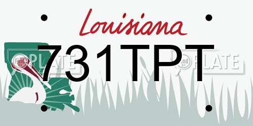 731TPT Louisiana License Plate