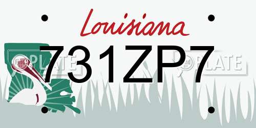 731ZP7 Louisiana License Plate