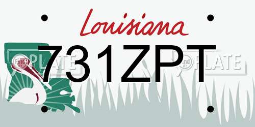 731ZPT Louisiana License Plate