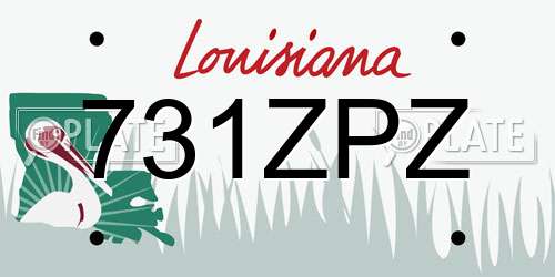 731ZPZ Louisiana License Plate