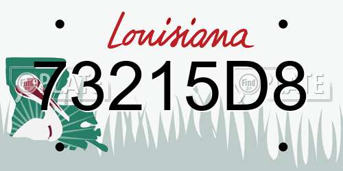73215D8 Louisiana License Plate