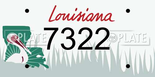 7322 Louisiana License Plate