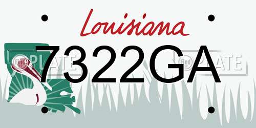 7322GA Louisiana License Plate