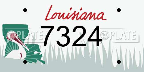 7324 Louisiana License Plate