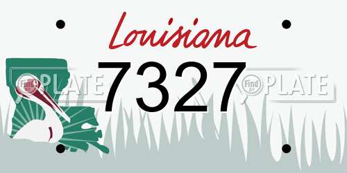 7327 Louisiana License Plate