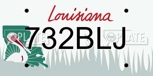 732BLJ Louisiana License Plate