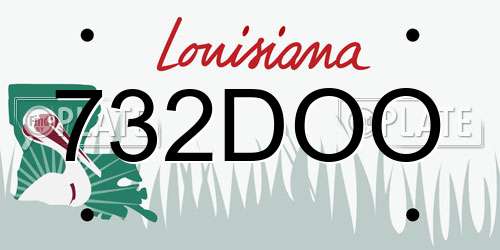732DOO Louisiana License Plate