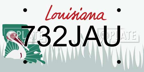 732JAU Louisiana License Plate