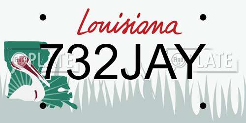 732JAY Louisiana License Plate
