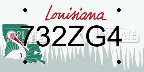 732ZG4 Louisiana License Plate