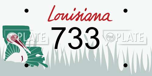 733 Louisiana License Plate