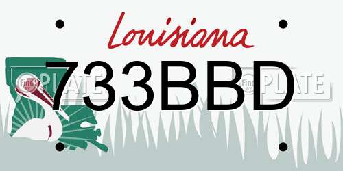 733BBD Louisiana License Plate