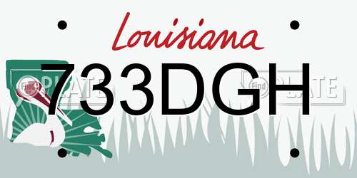 733DGH Louisiana License Plate
