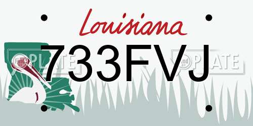 733FVJ Louisiana License Plate