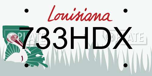 733HDX Louisiana License Plate