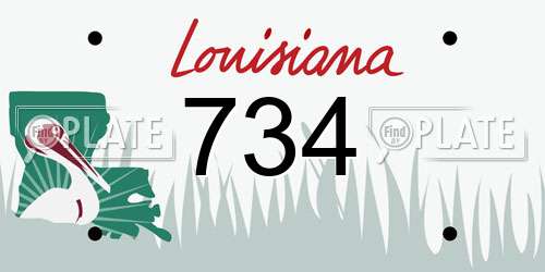 734 Louisiana License Plate