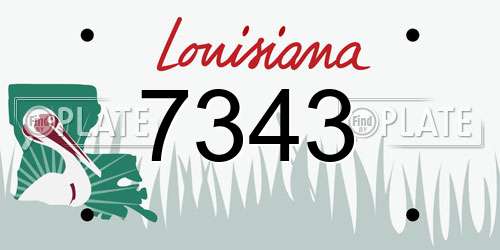 7343 Louisiana License Plate