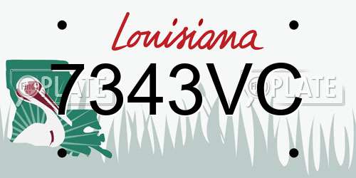 7343VC Louisiana License Plate