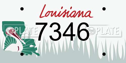 7346 Louisiana License Plate
