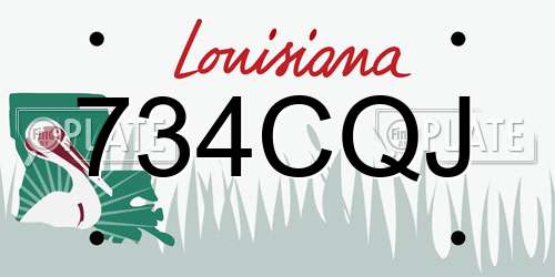 734CQJ Louisiana License Plate