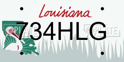 734HLG Louisiana License Plate