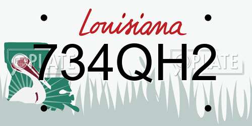 734QH2 Louisiana License Plate