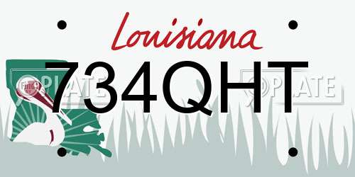 734QHT Louisiana License Plate