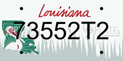 73552T2 Louisiana License Plate