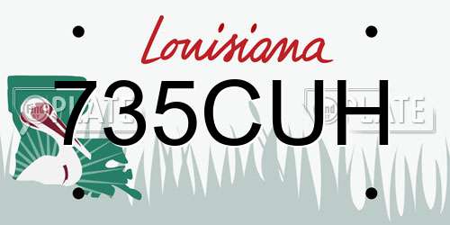 735CUH Louisiana License Plate