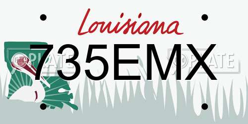 735EMX Louisiana License Plate