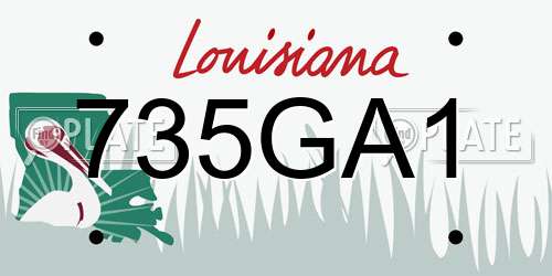 735GA1 Louisiana License Plate