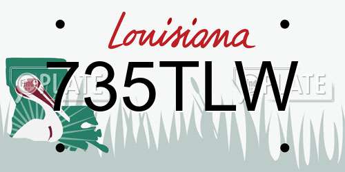 735TLW Louisiana License Plate