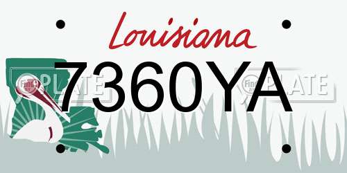 7360YA Louisiana License Plate