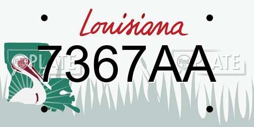 7367AA Louisiana License Plate