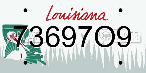 73697O9 Louisiana License Plate