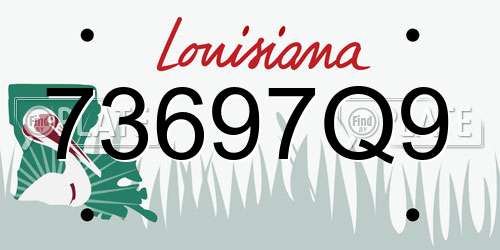 73697Q9 Louisiana License Plate